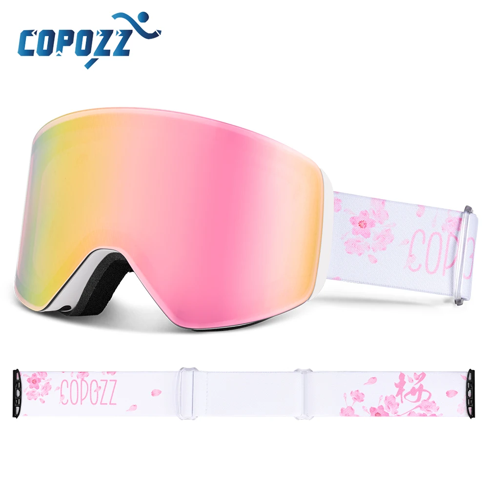 COPOZZ gafas de esquí profesionales de invierno, gafas magnéticas de cambio rápido de doble capa antivaho para Snowboard, equipo de esquí para hombres y mujeres