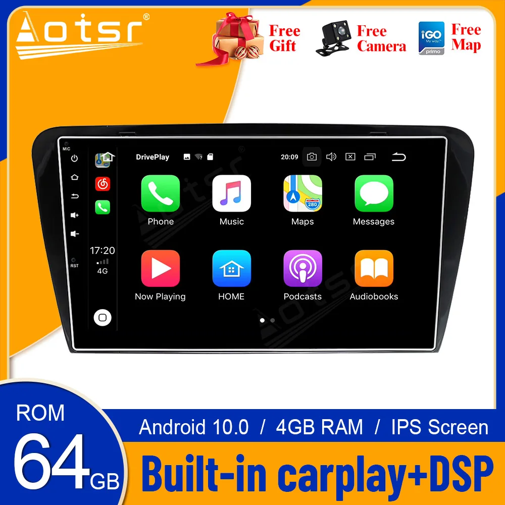 Android 10 PX5/PX6 Car Player GPS Navigation For Skoda Octavia A7 2013-2016 Auto Radio Tape Recorder Multimedia Player Carplay