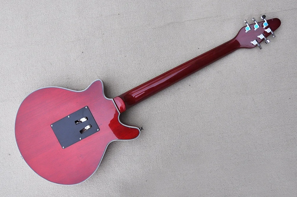 Special shape Red body  Electric Guitar Rosewood Fingerboard,Chrome Hardware,Black pickguard,Provide customized service