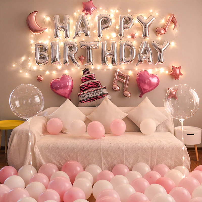 

Girl Child Birthday Happy Birthday Props Party Background Wall Decoration Balloon Scene Decoration Supplies