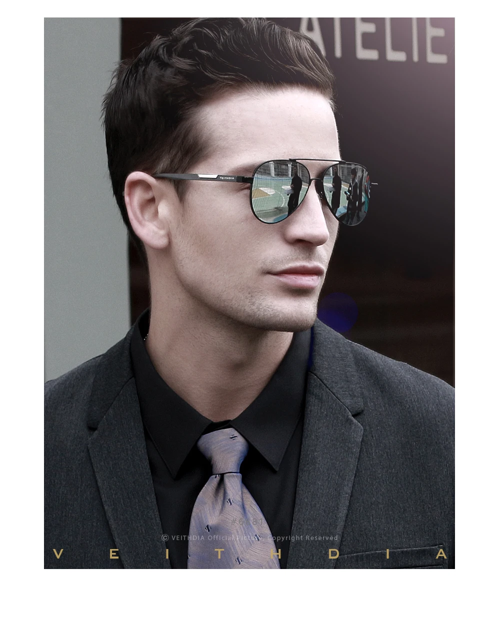 VEITHDIA Männer Sonnenbrille der Aluminium Photochrome Frauen Polarisierte UV400 Objektiv Mode Fahren Outdoor Brillen Männlichen Sonnenbrille 6699 – Detail 6