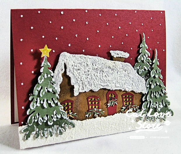 قوالب تقطيع المعادن لشجرة الكريسماس ، استنسل سكرابوكينغ ، صنع البطاقات ، الحرف الزخرفية ، النقش ، قوالب جديدة لعام 2019 #3