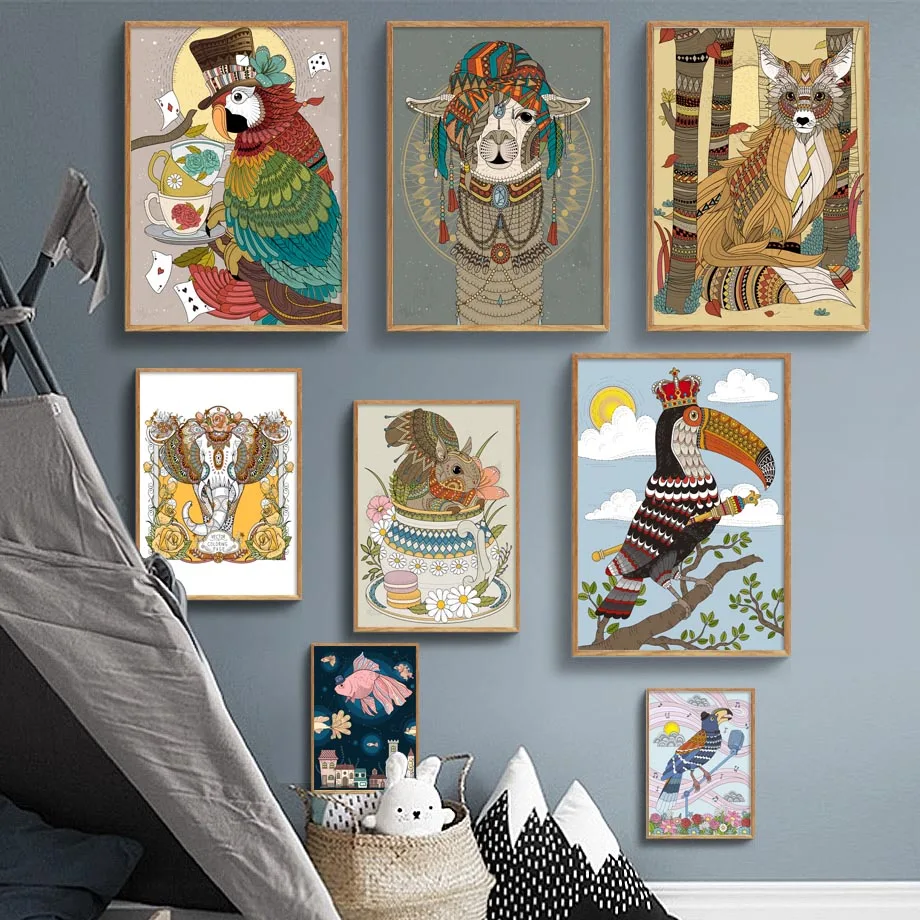 Abstrakte Lama Fuch…