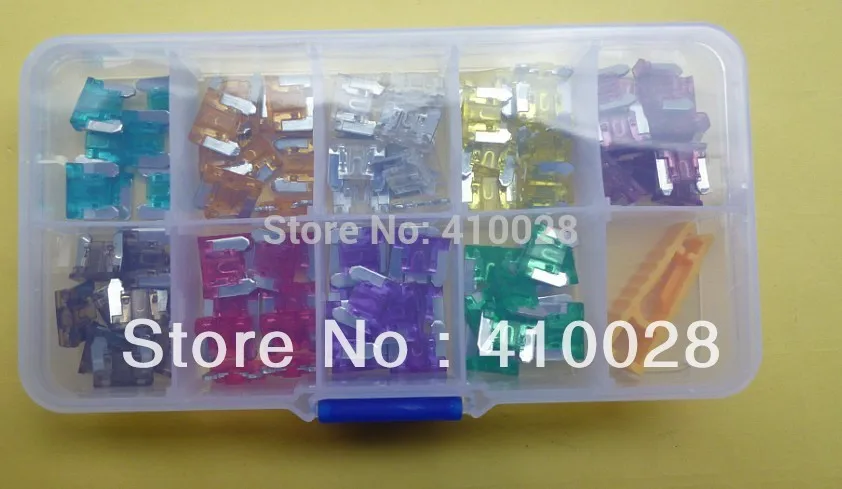 180PCS  micro Mini Assorted Car Blade Fuse AutoTruck SUV Fuses With Box 5A 7.5A 10A 15A 20A 25A 30A 35A 40A  Free shipping