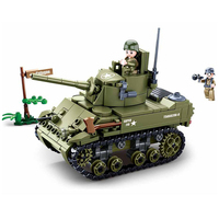 World War II Normandy Landing US Army M5 Stirling Tank Weapon Building Blocks Military Soldier Bricks Classic Model Kids Toys
