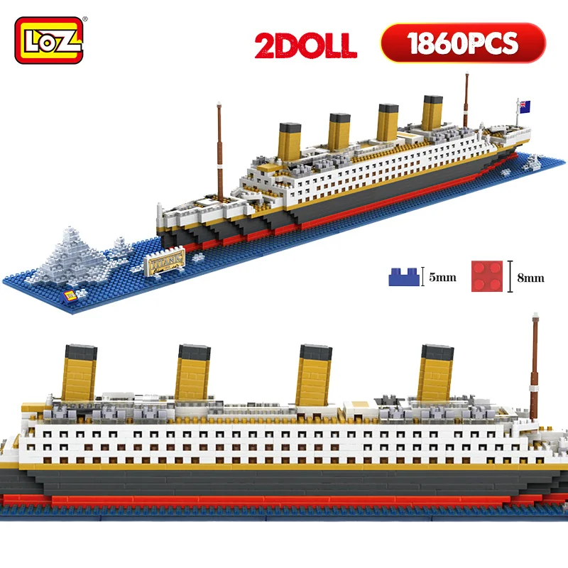 

Mini RMS Titanic Ship 3D Model Building Block Micro Boat DIY Assemble Bricks Education Toys for Children Gifts
