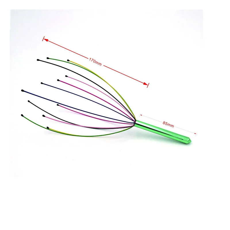 2Pcs/Set Rainbow Head Radom Color Handle Tingle Head Massager Hand Held Scalp Massager Tool