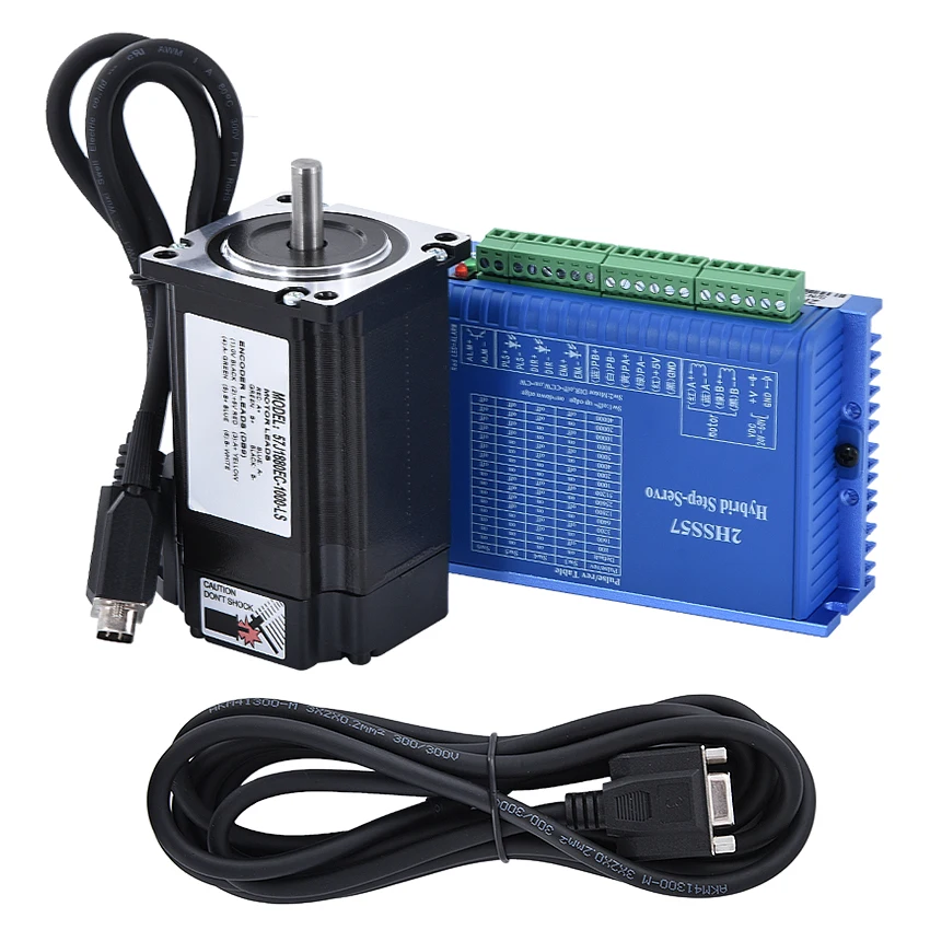 

57J1880EC-1000+2HSS57 High Speed Stepper Motor Servo Driver Set 2.2N.M 24V Hybrid Servo Closed Loop 2-phase Stepper Motor Driver