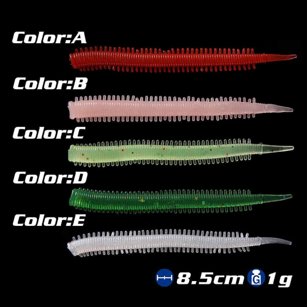 FSTK-Soft Worm Fishing Lure, Fish Wobbler, Isca artificial, Soft Worm, iscas macias com perfume Acctrative, 85mm, 1,0g