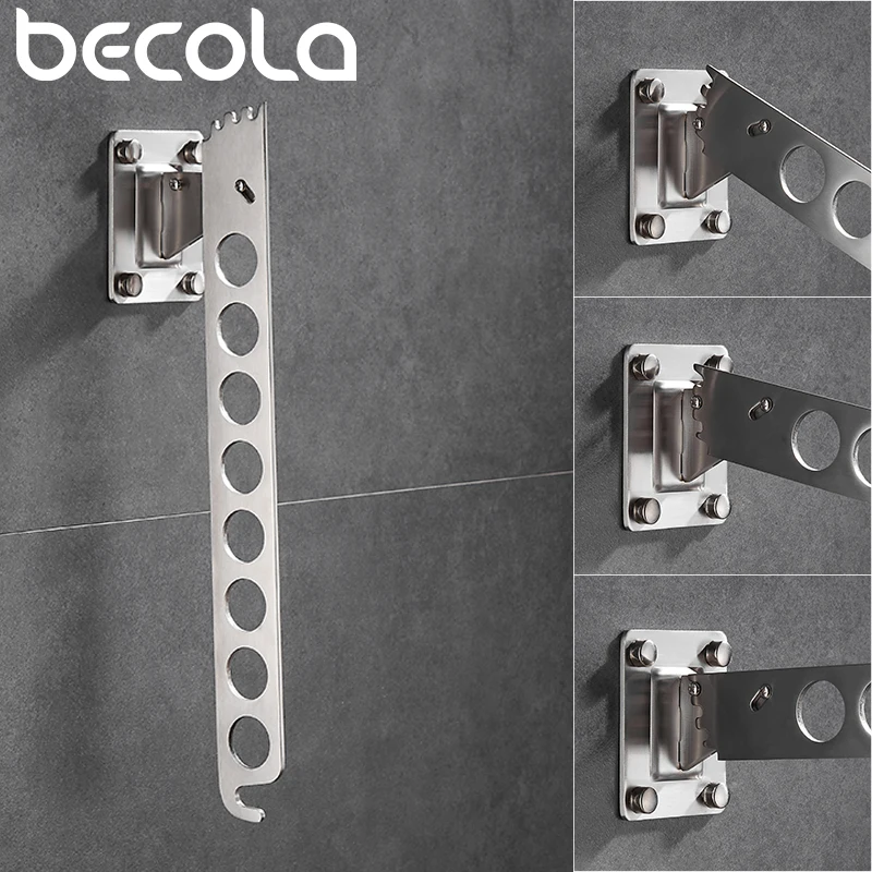 BECOLA 8-loch Unterstützung Kleiderbügel für Kleidung Trocknen Rack Multifunktions Edelstahl Kleidung Rack-Home Storage Kleiderbügel