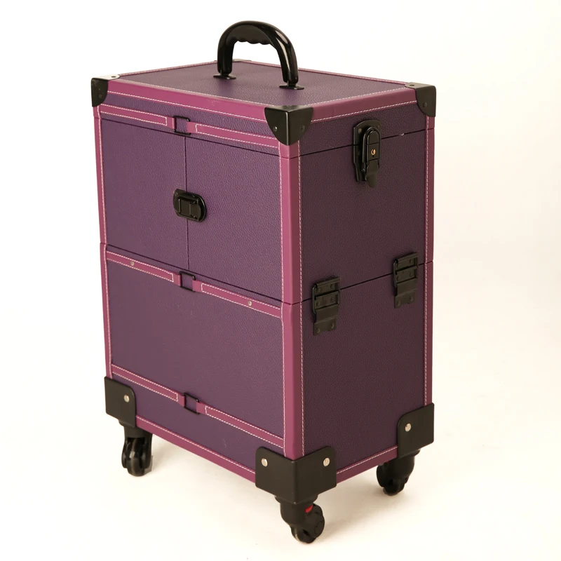 Makeup Artist Manicure Suitcases Folding Vintage Big Suitcase With Wheels Travel Rolling Hand Luxury Luggage-Bags Trolley Case