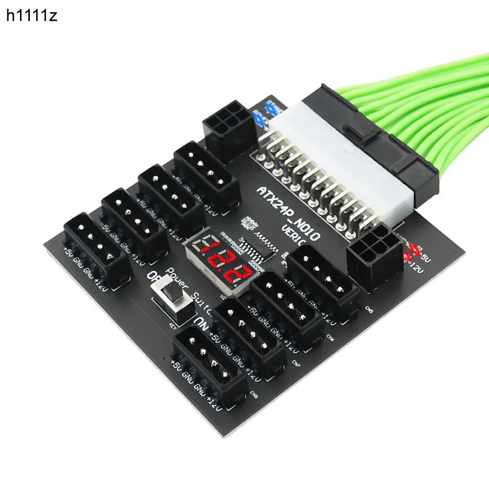 Mining Power Supply 800W ATX Power Supply Breakout Board with 8 Port 4Pin for Chia Mining 2Port 6Pin Power for Video Card Mining