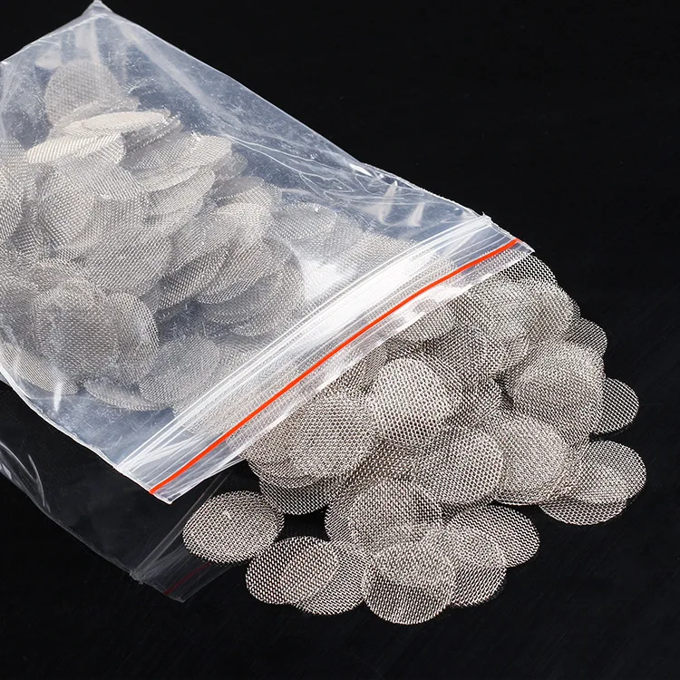 50pcs Pure Copper Pipe Filter Metal Pipe Tobacco Silver Combustion-supporting Net Pipe Filter 16mm 20mm