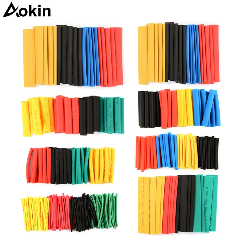 328pcs Heat Shrink Tubing Ratio 2:1 Wire Insulation Flame Retardant Heat Shrink Tube Sleeving Wrap Car Electrical Cable Wire Kit