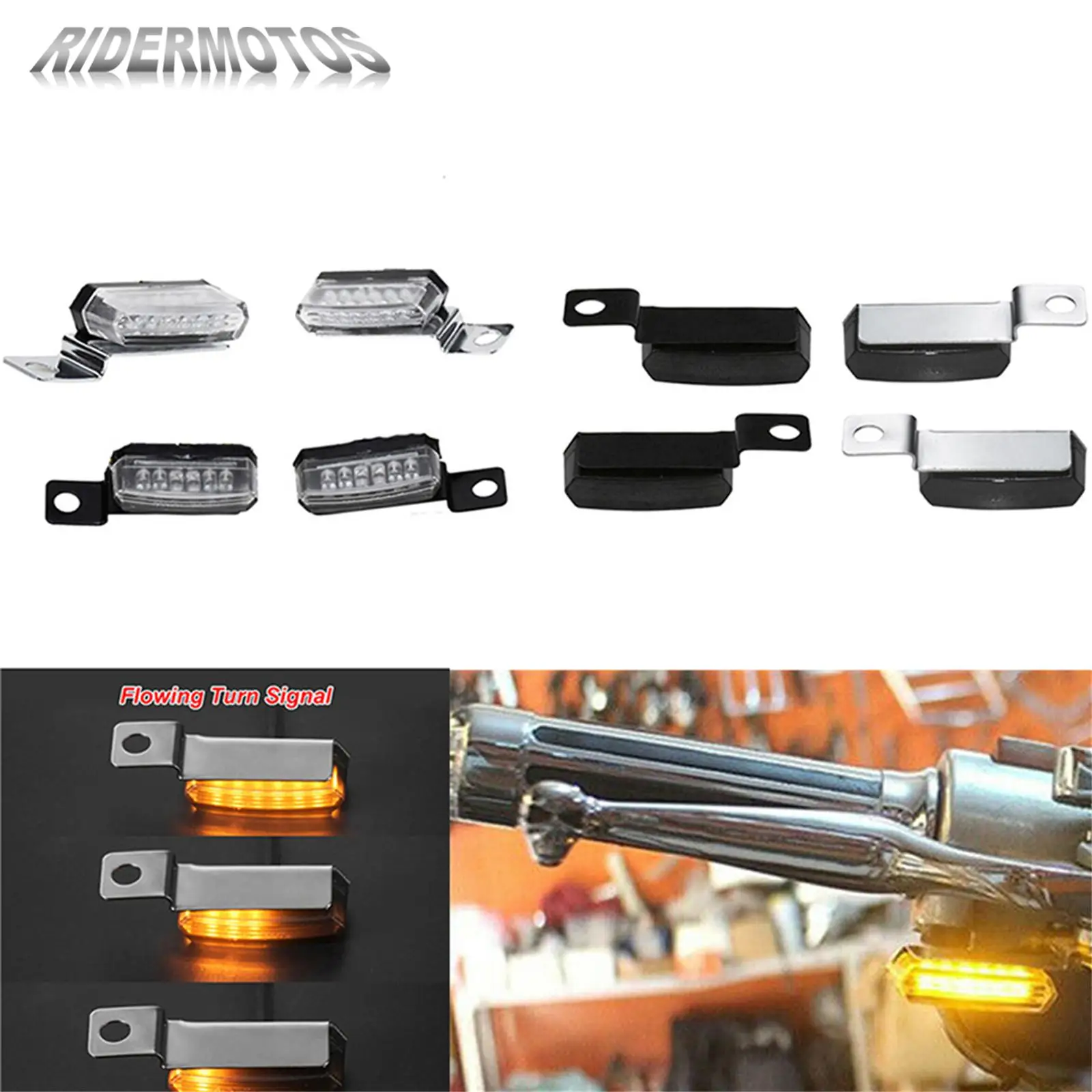 

Mini LED Motorcycle 2pcs Turn Signal Light Flowing Water Blinker Flashing Indicator E-Mark Lamp For Harley Sportster XL For BMW