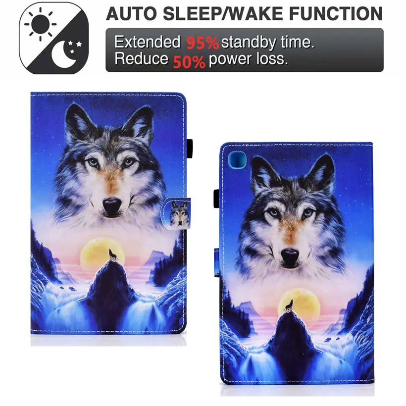 Case For Samsung Galaxy Tab A7 Lite 8.7 SM-T220 SM-T225 T220 Cover Funda Tablet Cartoon Lion Wolf Stand Shell Capa Coque +Gift