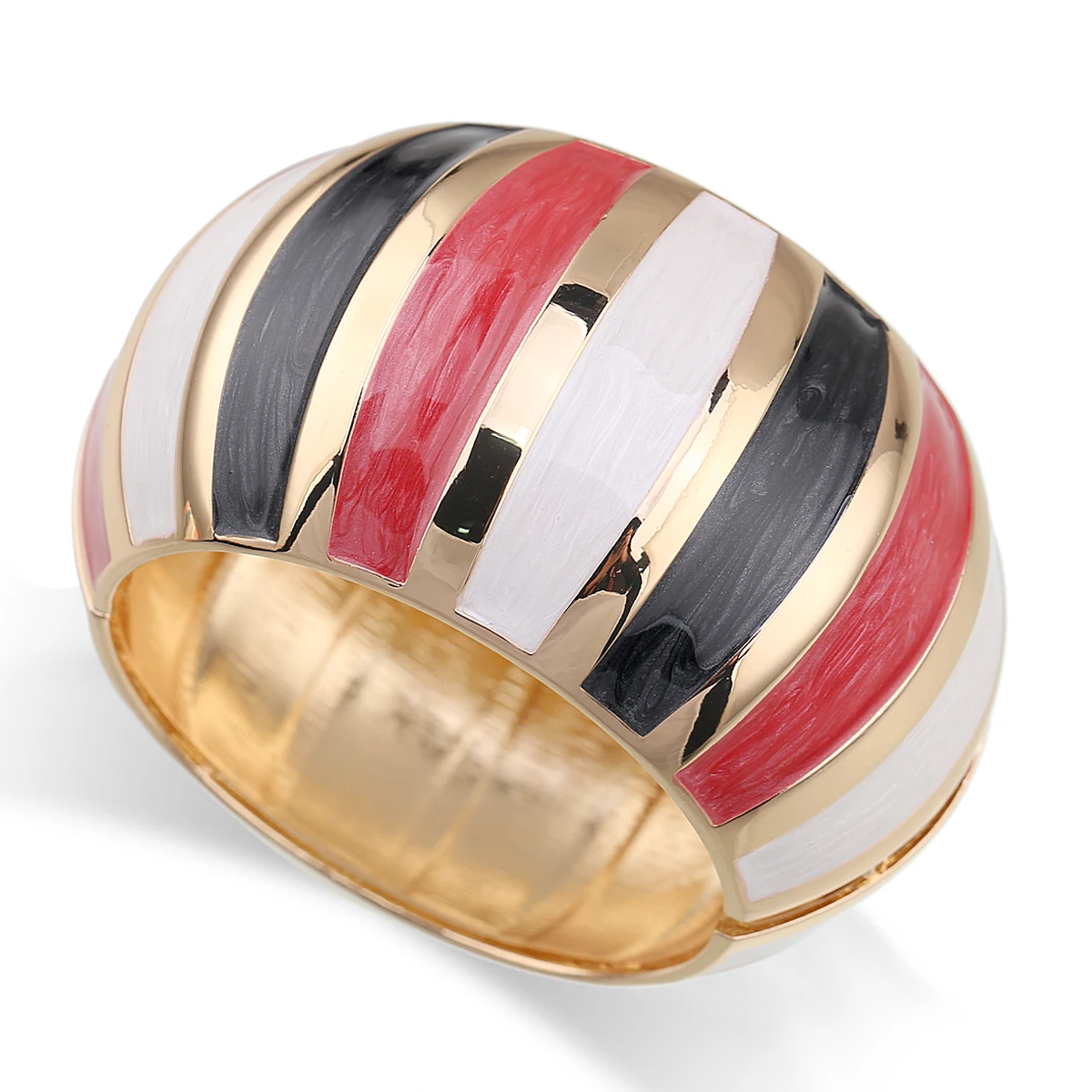 KAYMEN New Big Statement Cuff Bangle Fashion Enamel Bracelet For Wome Girls Multicolor Gorgeous Gold Plated Bangle Jewelry