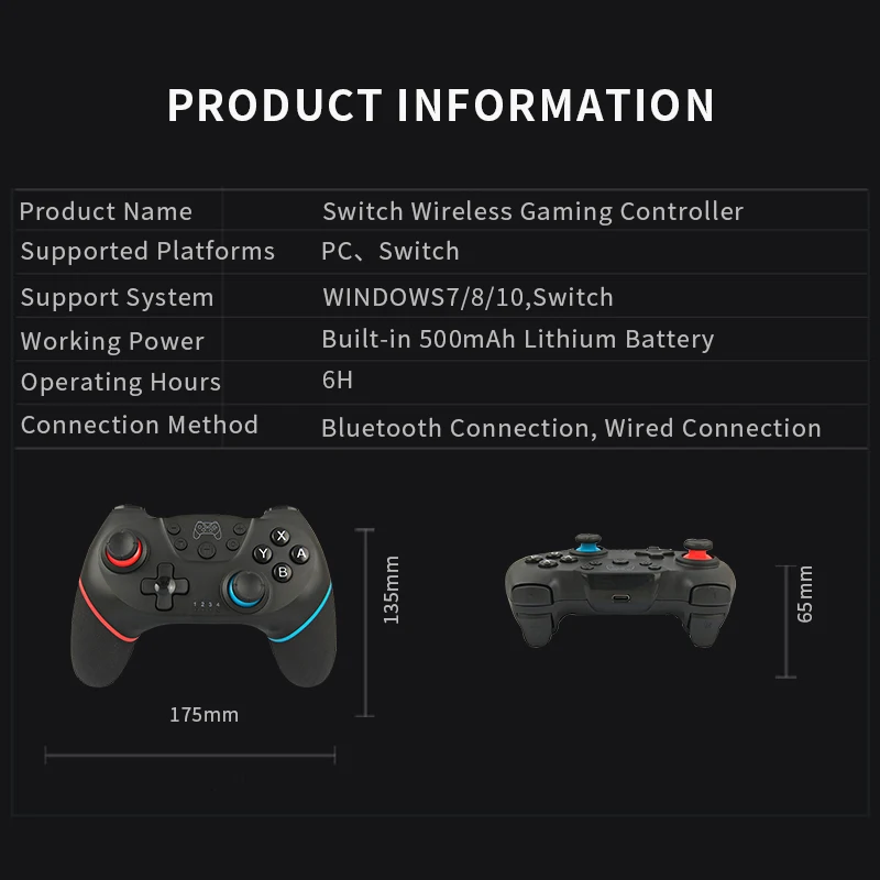 AOLION 2020 Gamepad Pro Bluetooth untuk NS Konsol Gamepad Nirkabel Video Game USB Joystick Kontrol Pengontrol