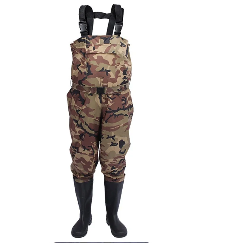 

Camouflage Fishing Wading Pants Outdoor Waterproof Nylon Jumpsuit Fishing Rain Boots Overalls Hunting Water Pants