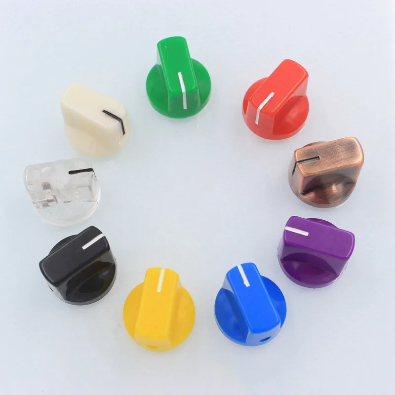 9pcs ABS 플라스틱 기타 앰프 앰프 노브 오리 빌 수평 오디오 지침 볼륨 컨트롤 전위차계 손잡이 스위치 캡