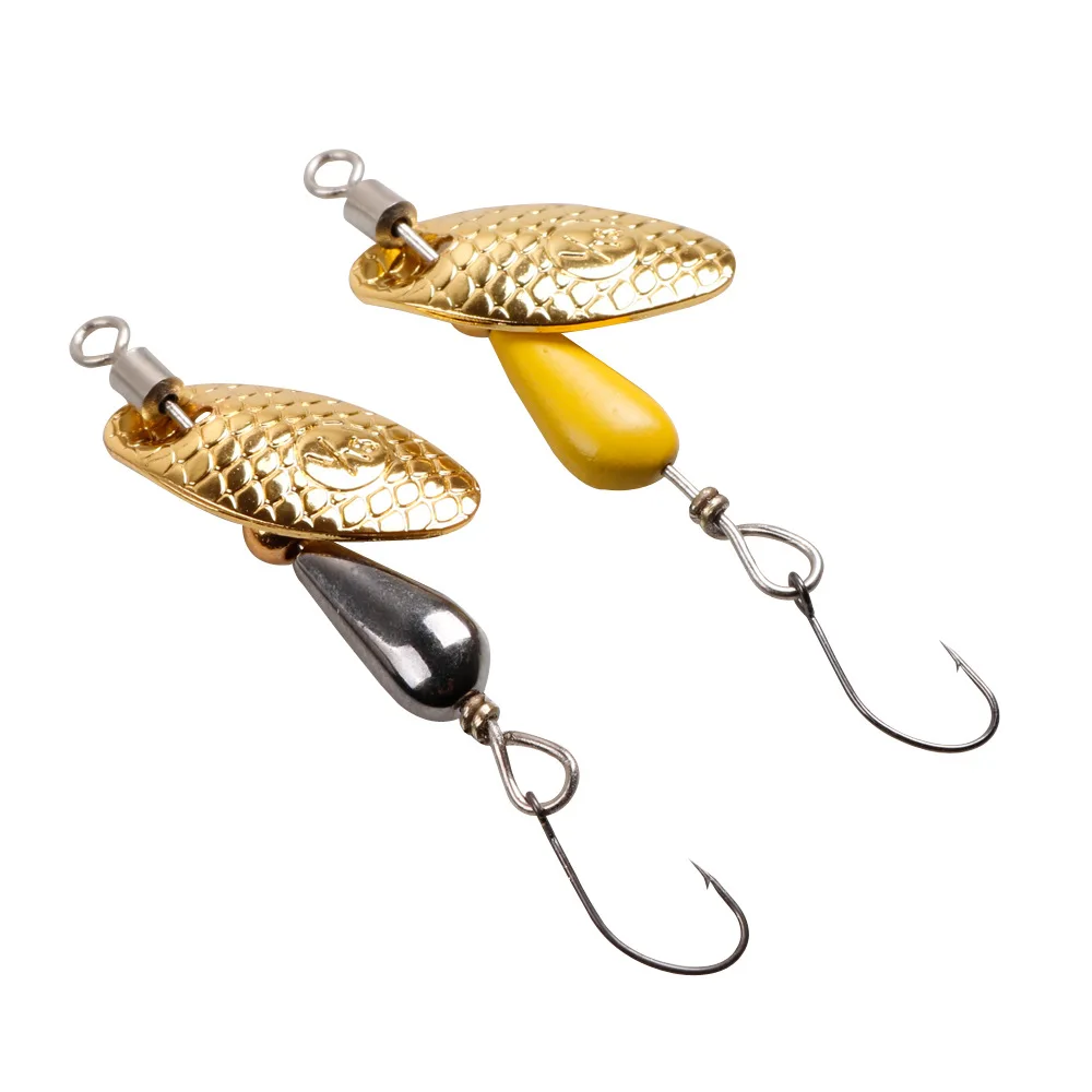 2Pcs Spinner Spoon Metal Bait Fishing Lure 5.5cm/2.8g Sequins Long Shot Spoon Baits for Bass Trout Perch Pike Rotating Fishing