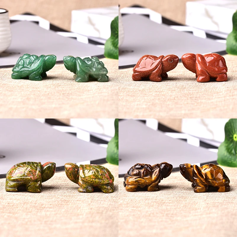 1PC Natural Crystal little turtles Hand Carved Polished Healing Heath Crafts Souvenir Family Decorative Gift Collection