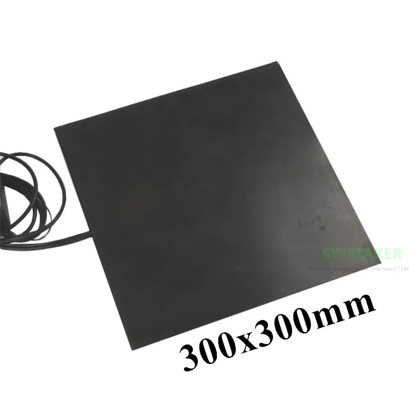 Black 300x300mm 500W 3D Printer Silicone Rubber Heater Pad 300*300mm Heating Pad