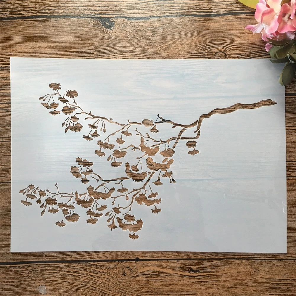 A4 29cm Branch Tree Ginkgo Leaf DIY Layering Stencils Wall Painting Scrapbook Coloring Embossing Album Decorative Template