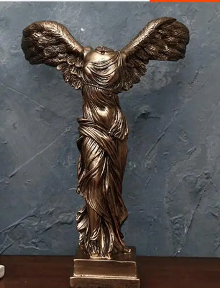 

40CM crafts European goddess victory figure sculp statue Victoria Diosa Samothrace Vintage decor art sculpture angel estatuilla