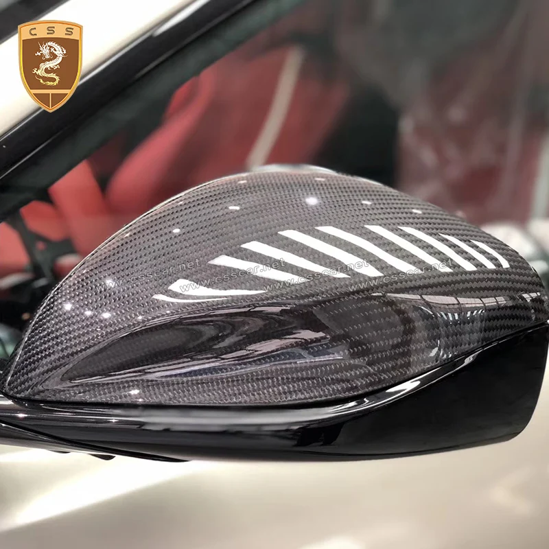 

Commas Carbon Fiber OEM Mirror Cover Car Exterior Side Rearview Mirror Decoration Cover For Ferrari 812