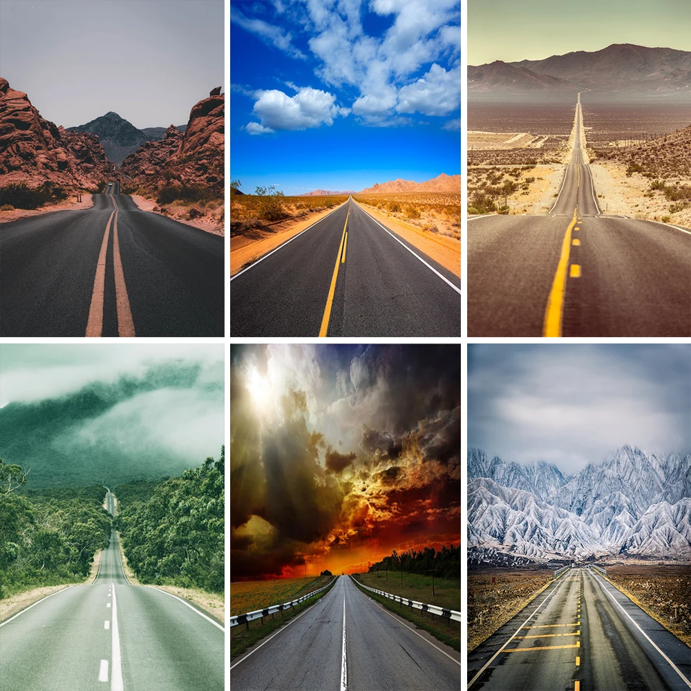 Laeacco Natrure Mountain Road Way West Plain USA Scene Photographic Background Photography Backdrops For Photo Studio Photozone