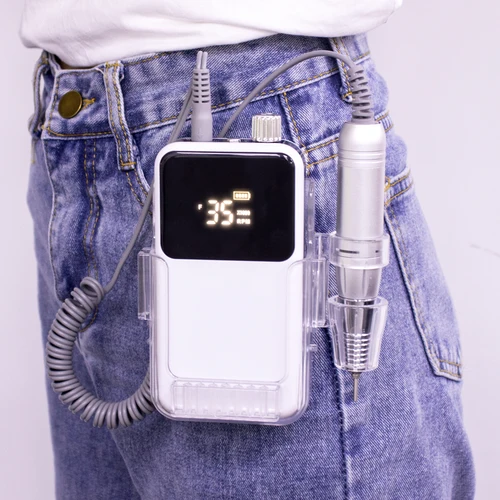 Imagen 2 del producto SIMINAIL-taladro de uñas rectangular, Base de escritorio recargable, máquina eléctrica de manicura de 35000RPM, lima de uñas y pedicura, perforación inalámbrica