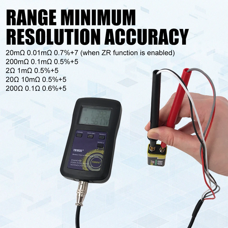Imagem -05 - Digital Original Quatro-line Tr1035 Teste de Resistência Interna da Bateria de Lítio 18650 Bateria Seca Caneta Testador com Reforçada 0100v