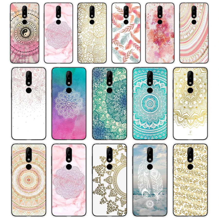 71SD gold mandala Soft Silicone Tpu Cover phone Case for Nokia 2 2.1 2.3 3 3.1 4.2 5. 5.1 6 7.2 8 Plus Case