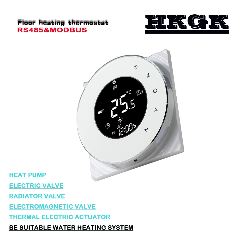 RS485 & Modbus floor heating thermostat,for control NO/NC,24VAC 95-240VAC optional