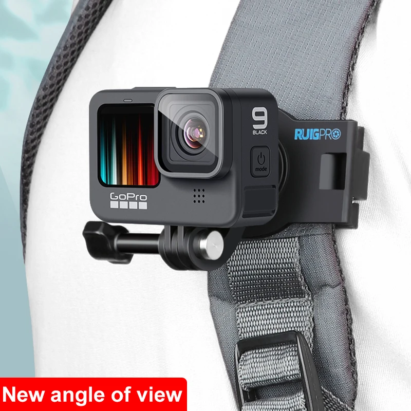 360 Degree Rotary backpack clip accessories for gopro hero11 10 9 8 7 6 5 4 insta360 one r Sjcam Eken Shoulder Belt  phone fixed