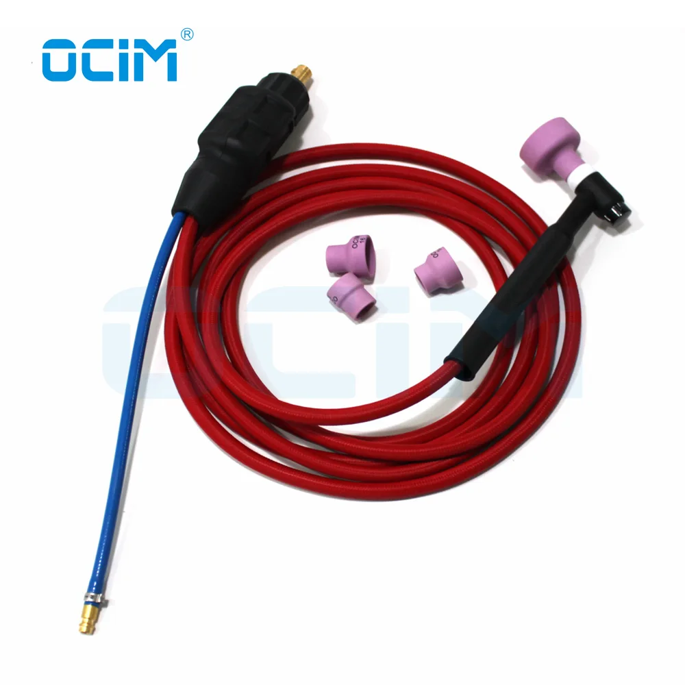 Imagem -04 - Pistola Tig Wp17 Wp17f Wp17v Wp17fv 4m Vermelho Super Macio Conector Euro 3570