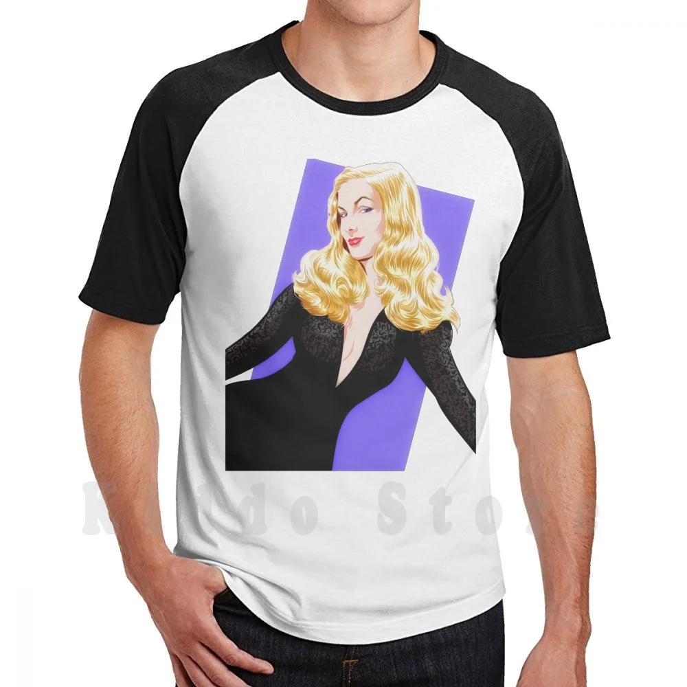 Camiseta Veronica Lake DIY de gran tamaño, 100% algodón, Veronica Lake, Paul Cemmick, actor, cine americano, Alan Ladd Femme Fatale Film