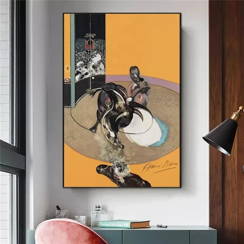 

Francis Bacon Famous Artist Canvas Painting Abstract Bullfight Posters and Prints Wall Art Pictures For Living Room home decor