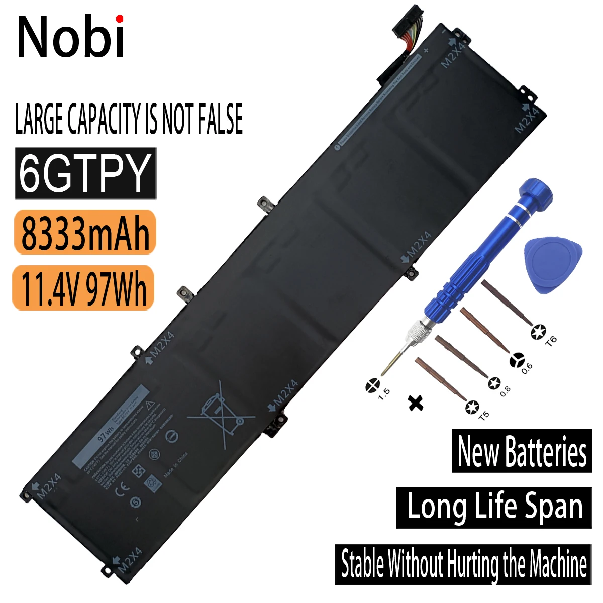 Nobi-batería para ordenador portátil, 11,4 V, 97WH, nueva, 6GTPY, 5XJ28, para Dell Precision 5520, 5530, XPS 15, 9560, 9570, 7590, serie 5D91C, P83F001