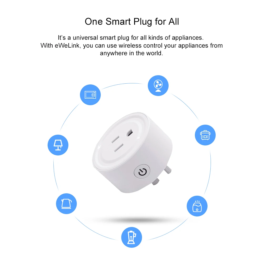 WOOLLEY WiFi Smart Plug 10A US Wireless Socket Outlet eWeLink APP Control Smart Timer Support Alexa Google Home Voice Control