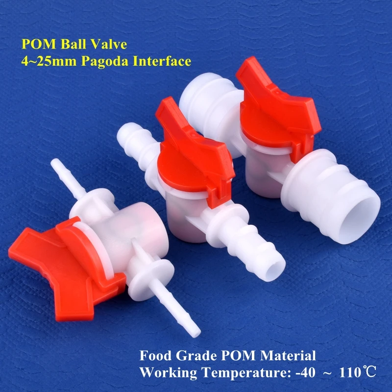 1~50pcs 4~25mm POM Ball Valve Drip Irrigation System Hose Pagoda Joint Aquarium Tank Air Pump Water Circulation Control Valve