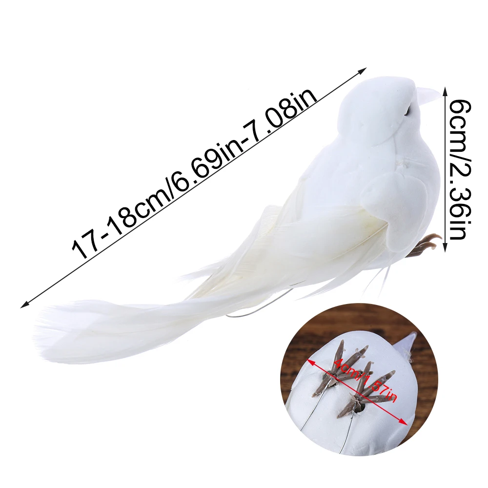 Simulation White Pigeon Home Decor Artificial Lover Peace Pigeons Garden Wedding Decortions Imitation Bird Model Xmas Tree Decor