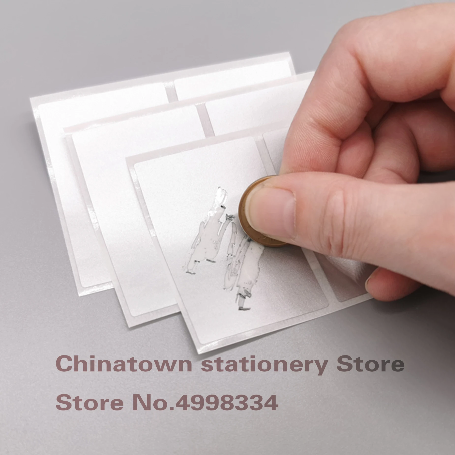 50pcs 38mm*57mm silver adhesive SCRATCH OFF stickers DIY Password sticker hand made scratched stripe card film