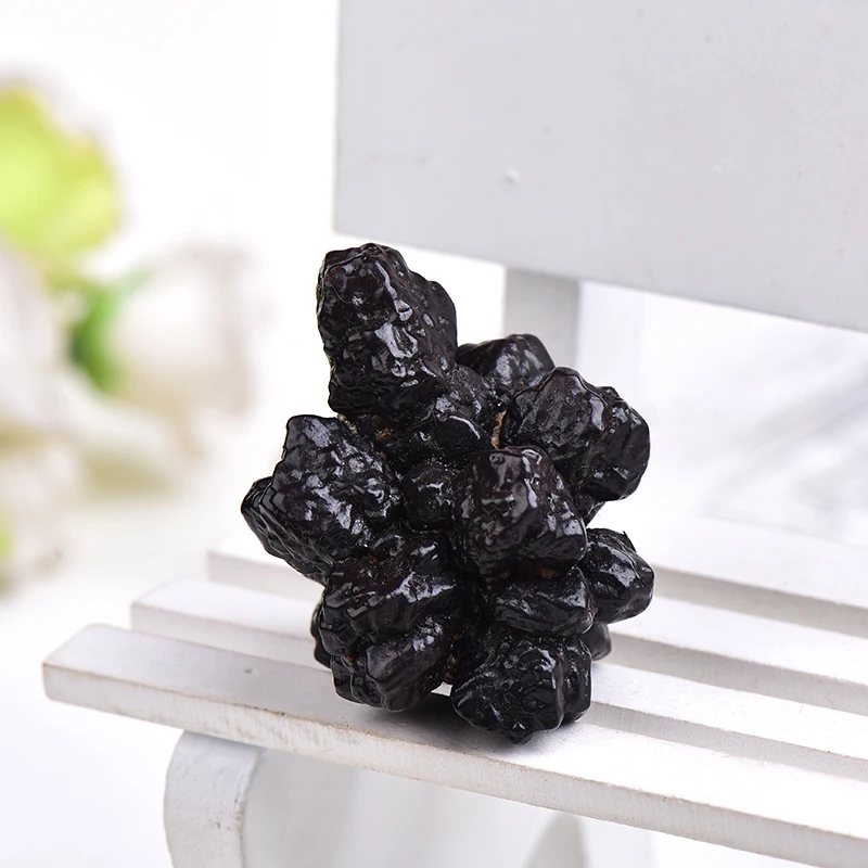 Natural Stone Carbonado Cluster Type Raw Crystals Healing Specimen Rough Sample Ornamental Collection Quartz Home Decor Gift 1P