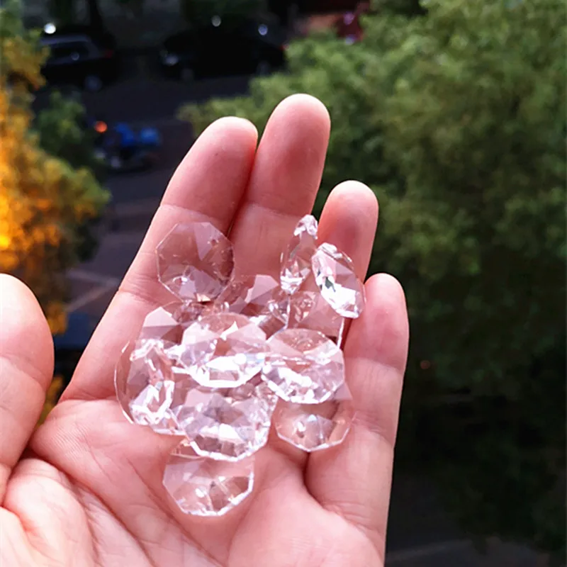 

Высочайшее качество 200 шт./лот 16 мм хрустальные восьмиугольные стеклянные бусины K9 с двумя отверстиями! Свадебная гирлянда из бисера, платье, декор для рождественской елки