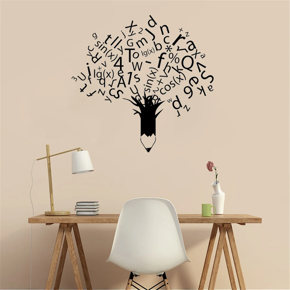 School Wall Decal Mathematics Formula Education Sticker Vinyl Lettering Study Art College Decorations Classroom