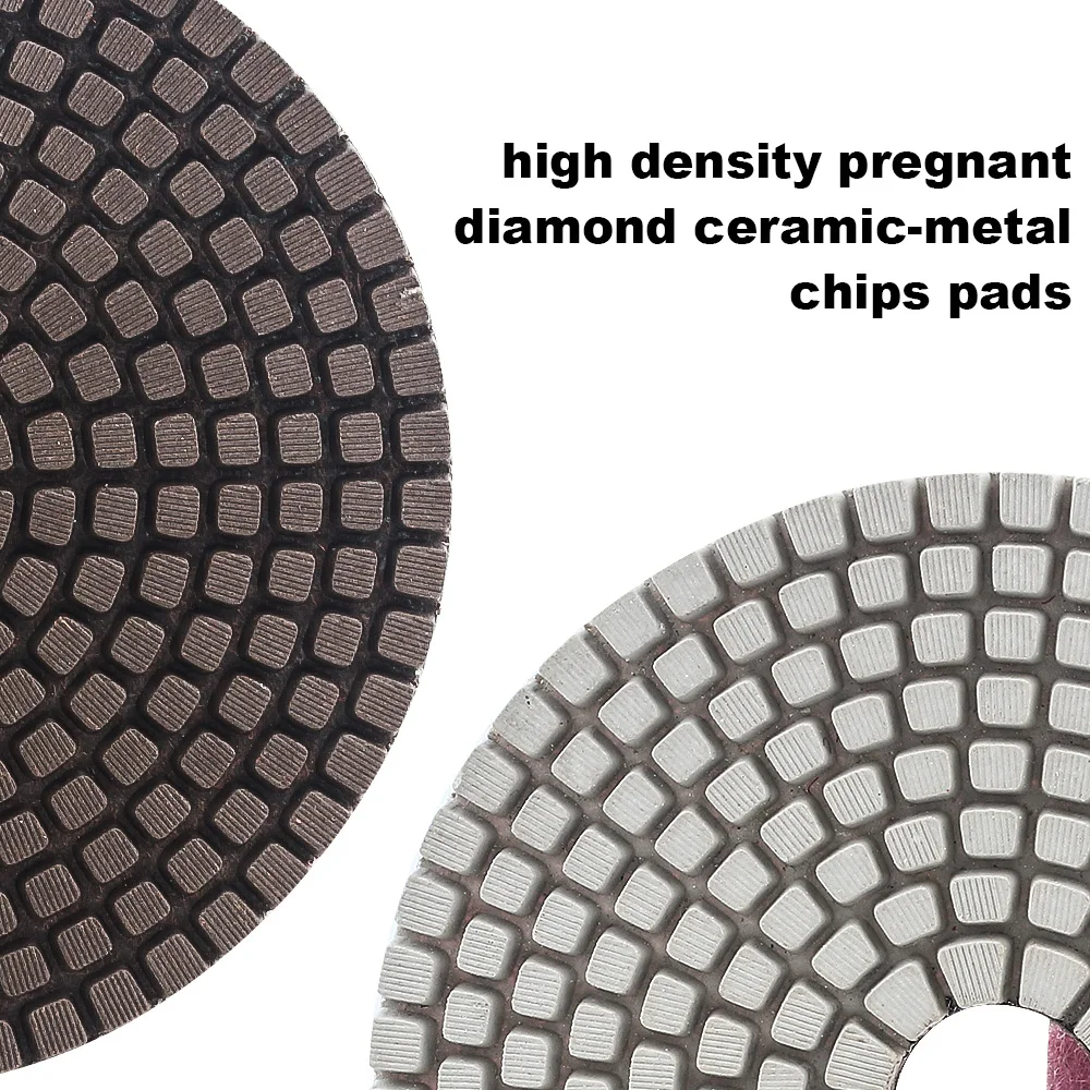 D100mm DC-C5PP02 high quality 5 step dry and wet use 4 inch diamond polishing pads for stone/concrete disc