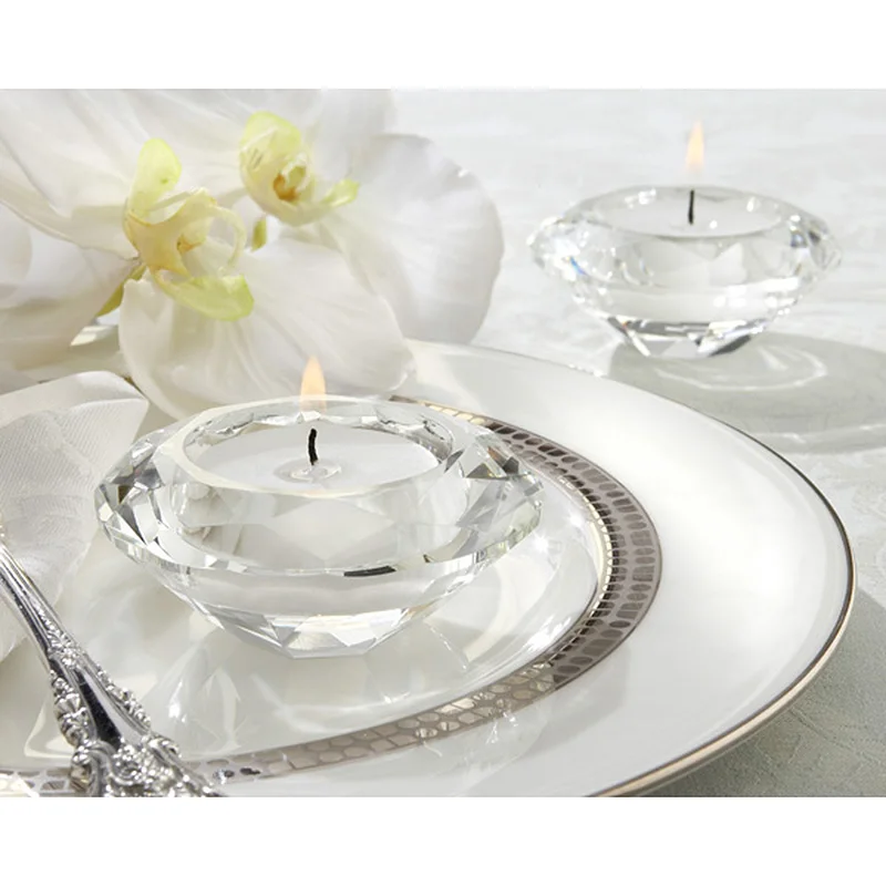 Crystal Candle Holder Glass Tea Light Candlestick For Wedding Decor Home Centerpieces image 3