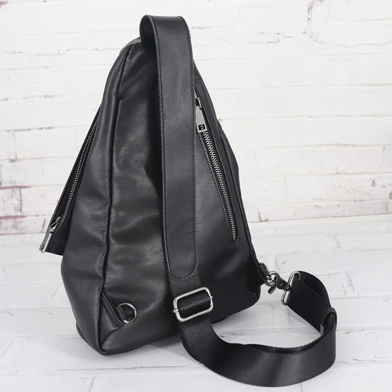 Natural Genuine Leather Crossbody Bags Male Anti-theft Shoulder Messenger Bags Fashion Daily Large Men Bag Short Trip Chest Pack